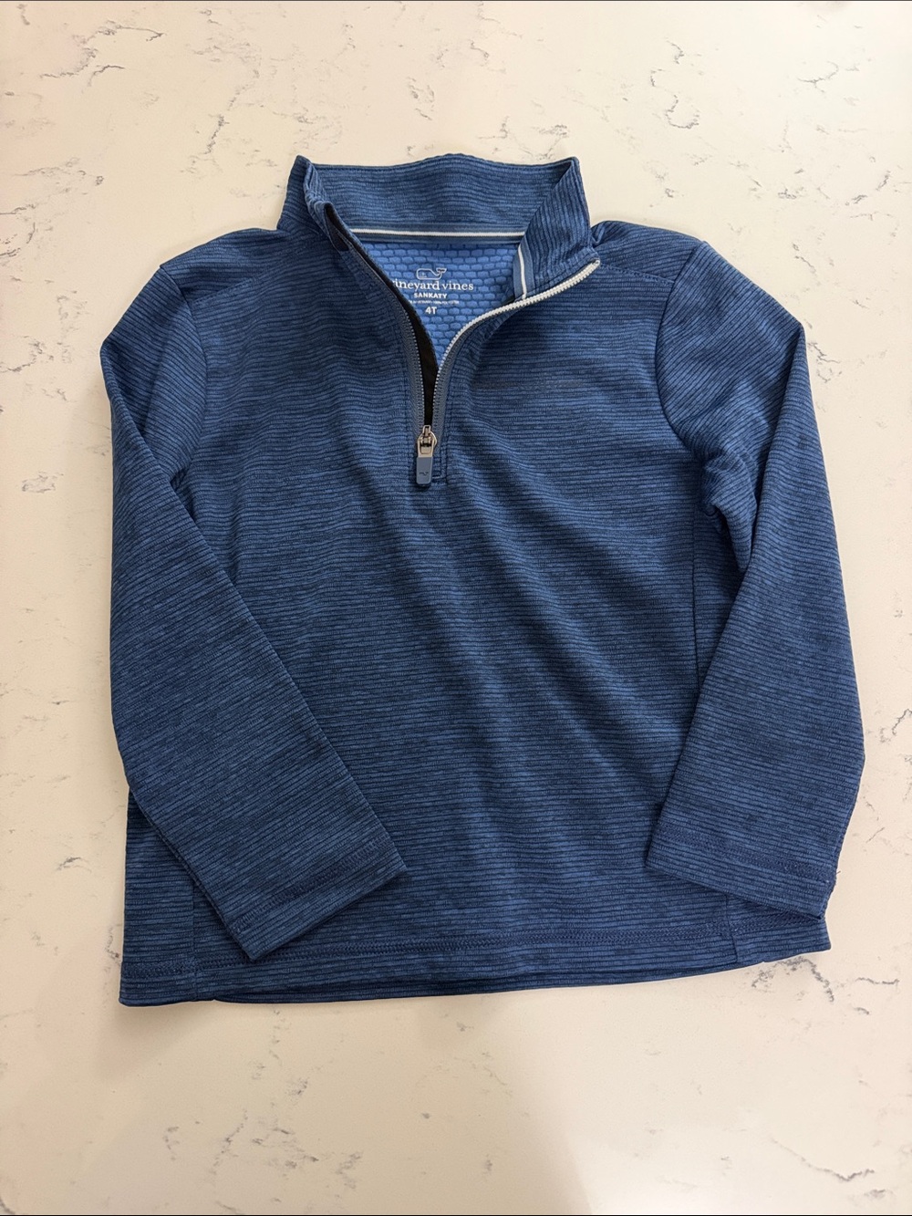 Vineyard Vines Men's Heathered Navy Quarter-Zip Pullover